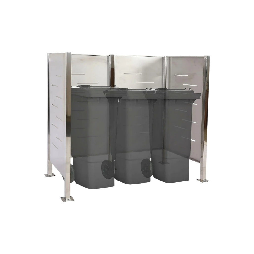 Clôture pour tri des déchets en métal - aménagement extérieur - 120 x 40 x 100