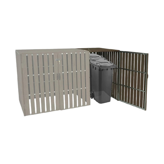 Coffrage pour rangement de poubelles en bois composite - 150 x 85 x 110